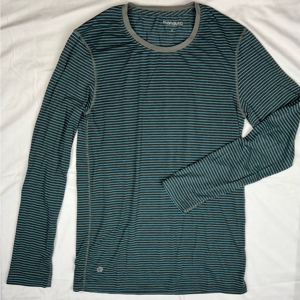 Manduka Men's Striped Transcend Long Sleeve Yoga Tee - Small